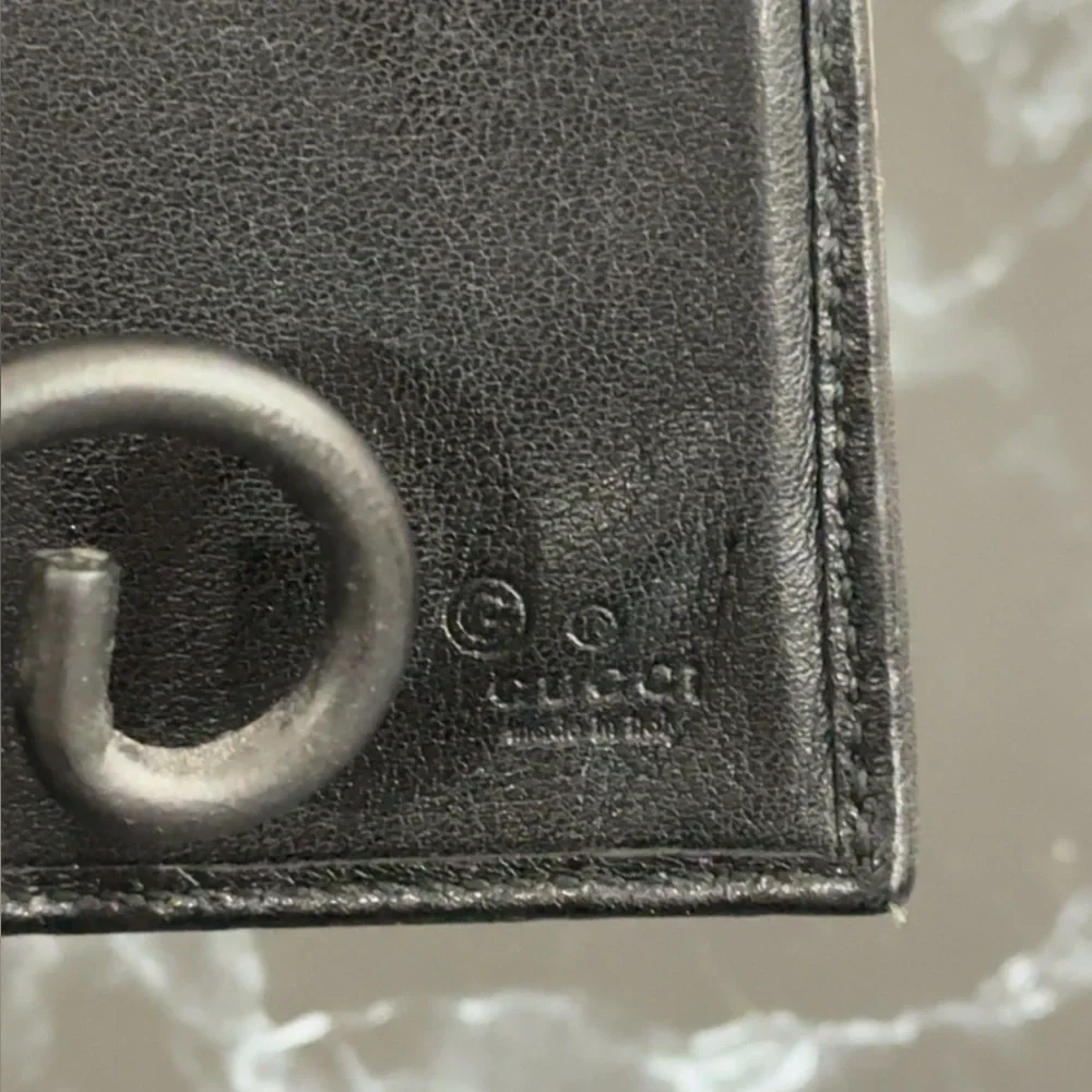 GUCCI Women’s Black Fold Leather Wallet 100% AUTHENTIC